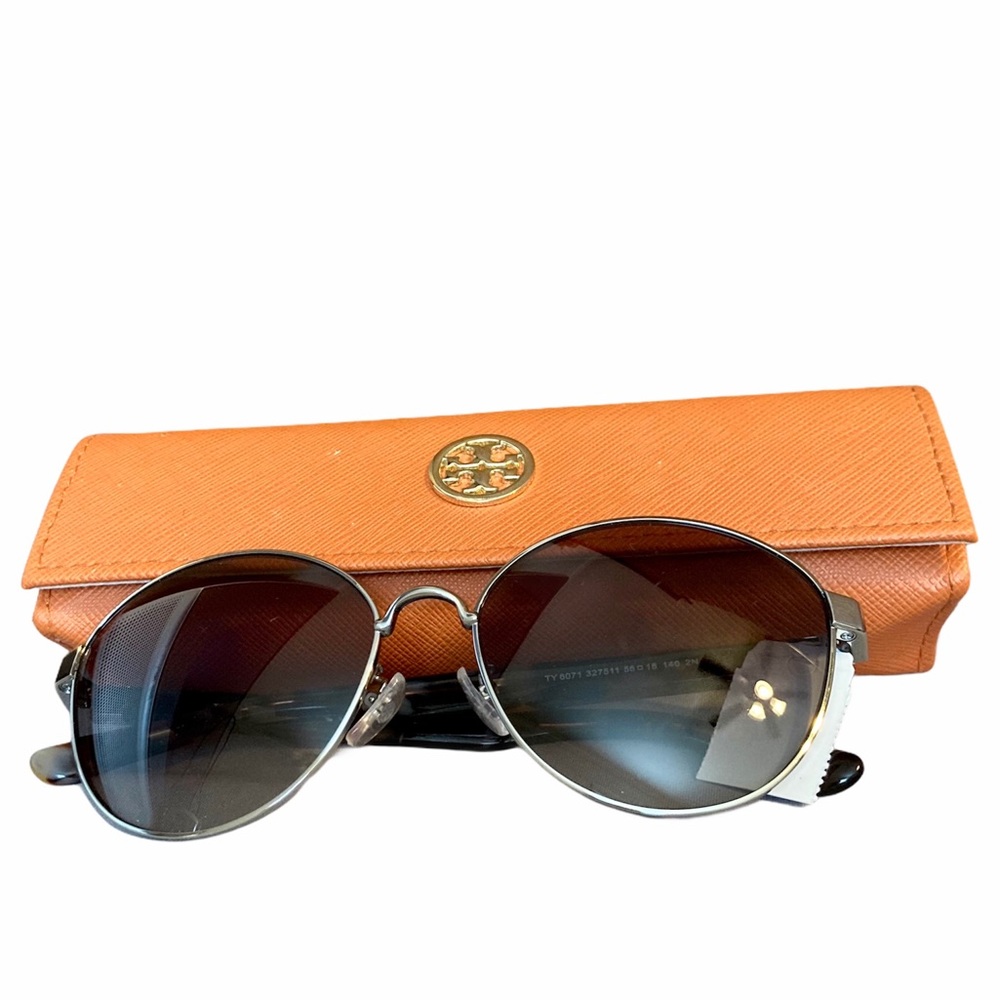Tory Burch Shiny Silver Metal Sunglasses